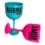 Kit 2 Taça De Gin Festa Ano Novo Vida Nova Desejos Frases