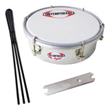 Kit 2 Tamborim Alumínio Contemporânea + Baqueta
