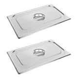 Kit 2 Tampas Para Cuba Gastronômica Gn 1/1 Aço Inox Buffet