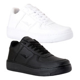 Kit 2 Tênis Casual Branco Air Fitscarp Masculino Feminino