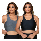 Kit 2 Top Fitness Plus Size G1 G2 G3 Sem Bojo Academia