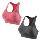 Kit 2 Tops Com Bojo Esportivo Fitnes Academia Vermelho Cinza
