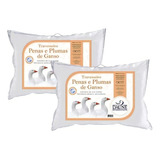 Kit 2 Travesseiro 80% Pena De Ganso 20% Pluma De Ganso Daune