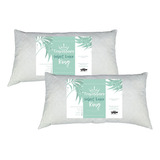 Kit 2 Travesseiros Select Luxo Fibra De Silicone King Size Cor Branco