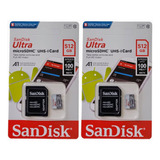Kit 2 Unidades Cartão Memória Sandisk 512gb Ultra Micro Sdhc