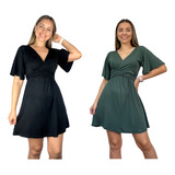 Kit 2 Vestido 4 Em 1 Moda Casual Gestante Roupa Amamentação