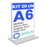 Kit 20 Display Acrílico T A6 Expositor Para Mesa Balcão Pix