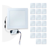 Kit 20 Led Plafon 12w Quadrado Embutir Slim 6000k