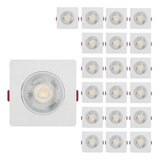Kit 20 Spot Led 7w Dicroica Direcionavel Quadrado Luz Forte 110v/220v