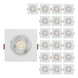 Kit 20 Spot Led 7w Dicroica Direcionavel Quadrado Luz Forte Estrutura Branco Quente 110v 220v (bivolt)