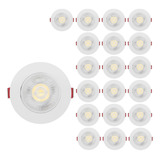 Kit 20 Spot Led 7w Dicroica Direcionavel Redondo Luz Forte