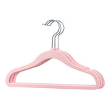 Kit 20 Unidades Cabides Ultrafino Infantil Silk Ikaza Cor Rosa