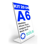 Kit 20 Unidades Display A6 Expositor Acrílico Para Mesa Pix