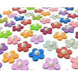 Kit 200 Colante Flor Pérolas Pet Petshop Cão E Gato
