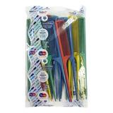Kit 24 Pente Fino Plástico Darma Colorido Atacado