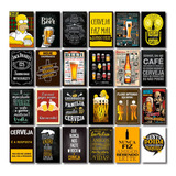 Kit 24 Placas Decorativas Mdf Bebidas Frases Cervejas