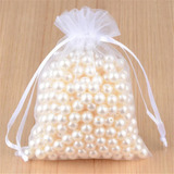 Kit 25 Saquinho Saco Organza 10x15 Branco Lembrancinha
