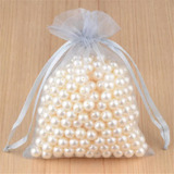Kit 25 Un Saco Organza Saquinho 9x12 Branco Atacado