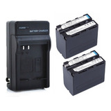 Kit 2x Bateria Np-f970 F960 + Carregador Led 7200mah Yn600