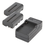 Kit 2x Baterias E Carregador Np-f550 / Np-f570 Para Sony, Mo