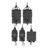 Kit 2x Porta Carregador Fuzil 556, 2x Porta Carregador Pistola Universal E Porta Algema Universal Modular Para Colete Tático Padrão Molle Com Revestimento Interno Em Eva E Retenção Ajustável Contra-at