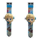 Kit 2x Relógios Infantis Projeta 24 Imagens - Frozen Elsa
