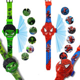Kit 2x Relógios Infantis Projetores - Homem Aranha + Hulk