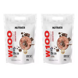 Kit 2x Whey 100% W100 - Refil 900g - Nutrata Sabor Chocolate