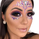 Kit 3 Adesivo Facial De Strass Maquiagem Brilho Carnaval