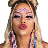 Kit 3 Adesivo Facial De Strass Maquiagem Brilho Carnaval