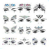 Kit 3 Adesivo Strass Rosto Pedras Maquiagem Glitter Carnaval
