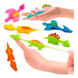Kit 3 Bichinho Squish Estilingue Dinossauro Saltitante Cor Variados