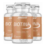 Kit 3 Biotina 100% Da Idr - Total 180 Cápsulas - F Importada