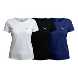 Kit 3 Blusa Uv Baby Look T Shirt Academia Treino Dri Fit