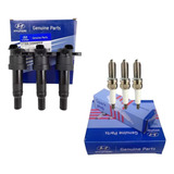 Kit 3 Bobina Ignição + Jg Velas Hb20 Hb20s 2013/2015 Hyundai