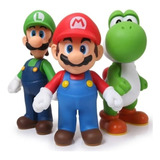 Kit 3 Bonecos Super Mario Luigi Yoshi Acabamento Perfeito