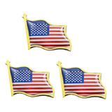 Kit 3 Broches Estados Unidos Da América Usa Eua Pin Bandeira