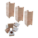 Kit 3 Caixas Abelhas Jataí Asf 2 Melgueira Eucalipto 10x10cm