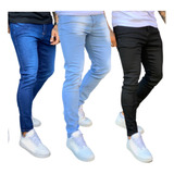 Kit 3 Calças Jeans Masculina Skinny Modelo Diferenciado