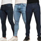 Kit 3 Calças Jeans Masculina Skinny Slim Casual Tradicional