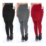 Kit 3 Calças Saia Moda Fitness Evangelica Academia Lindas