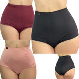 Kit 3 Calcinha Cinta Dupla Reforçada Cintura Alta Barriga