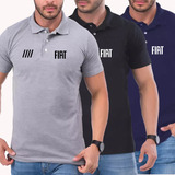Kit 3 Camisa Gola Polo Fiat Uniforme Masculino