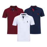 Kit 3 Camisas Gola Polo, Original Camisetas Blusas Qualidade