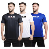 Kit 3 Camisas Max Titanium Dry-fit Sport Antiodor