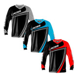 Kit 3 Camisas Motocross Trilha Corrida Enduro Mtb Downhill