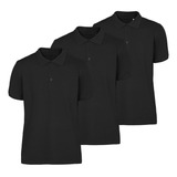 Kit 3 Camisas Polo Masculinas Camiseta Básica Polo Casual