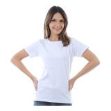 Kit 3 Camisetas Brancas Femininas Manga Curta - 100% Algodão