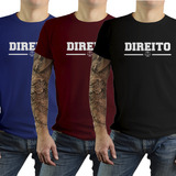 Kit 3 Camisetas Direito Camisa Curso Direito 100% Algodão