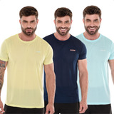 Kit 3 Camisetas Dry Fitness Esporte Corrida Leve